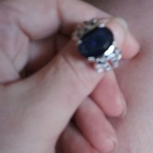 Beautiful sapphire sterling silver rings size 8